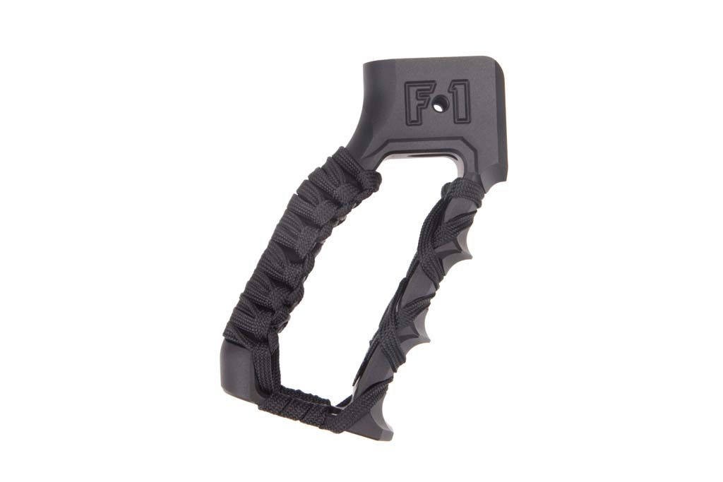 F-1 FIREARMS SKELETONIZED GRIP W/ FINGER GROOVES AND PARACORD